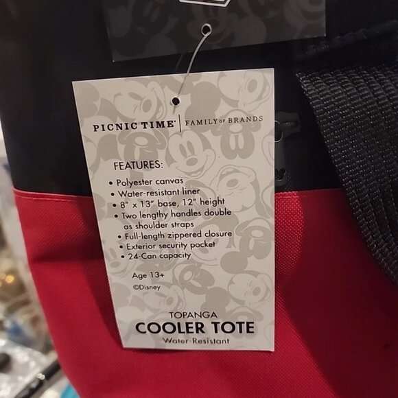 NEW! Disney "Mickey's Shorts" 'Topanga Cooler Tote' Picnic Time Family of Brands - Picture 4 of 7